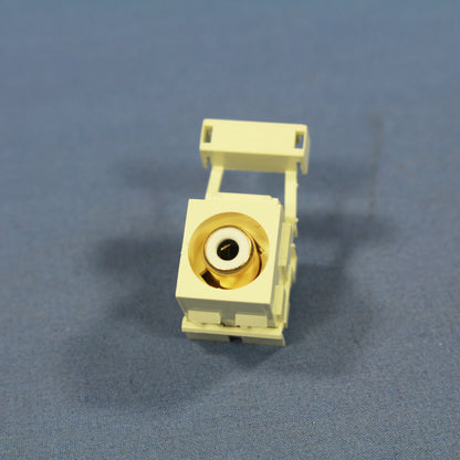Leviton Quickport Almond RCA Stereo Audio Gold Jack White Strip Barrel 40735-RWA
