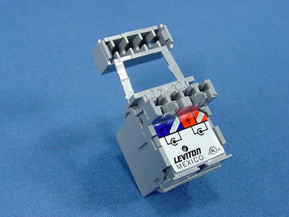 Leviton 40735-RWG Gray Quickport RCA Stereo Audio Jack White Stripe Barrel Cat 6