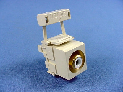 Quickport Ivory RCA Audio Gold Jack White Stripe 110 Termination 40735-RWI