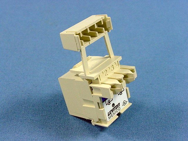 Quickport Ivory RCA Audio Gold Jack White Stripe 110 Termination 40735-RWI