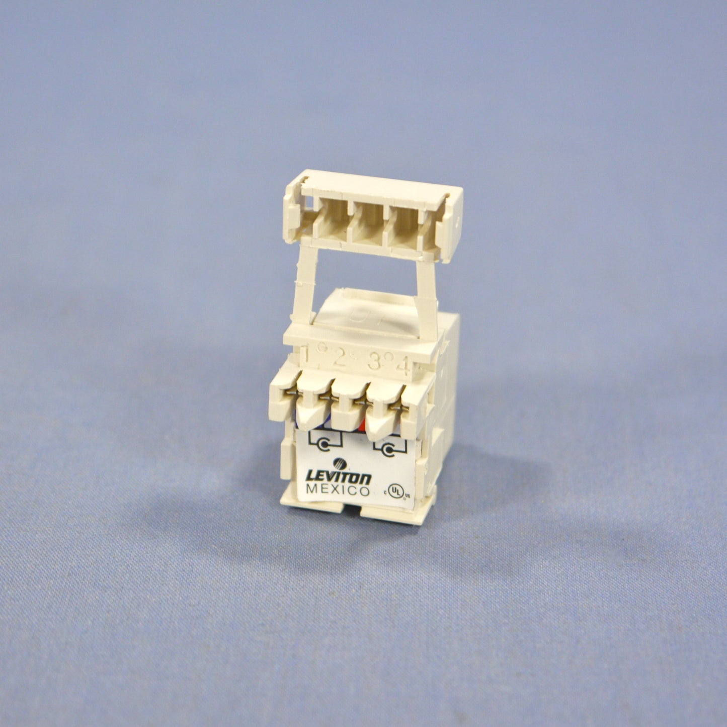 Quickport Light Almond RCA Stereo Audio Jack White Stripe Gold Barrel 40735-RWT