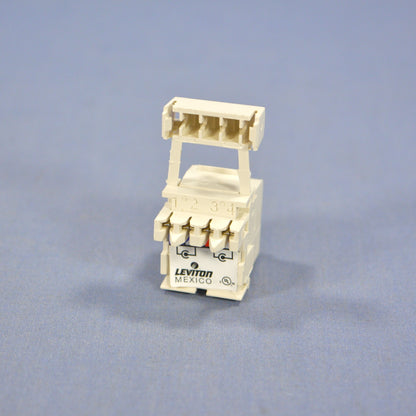 Quickport Light Almond RCA Stereo Audio Jack White Stripe Gold Barrel 40735-RWT