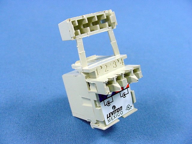 Quickport Ivory RCA Stereo Audio Jack Yellow Stripe Gold Barrel 40735-RYI