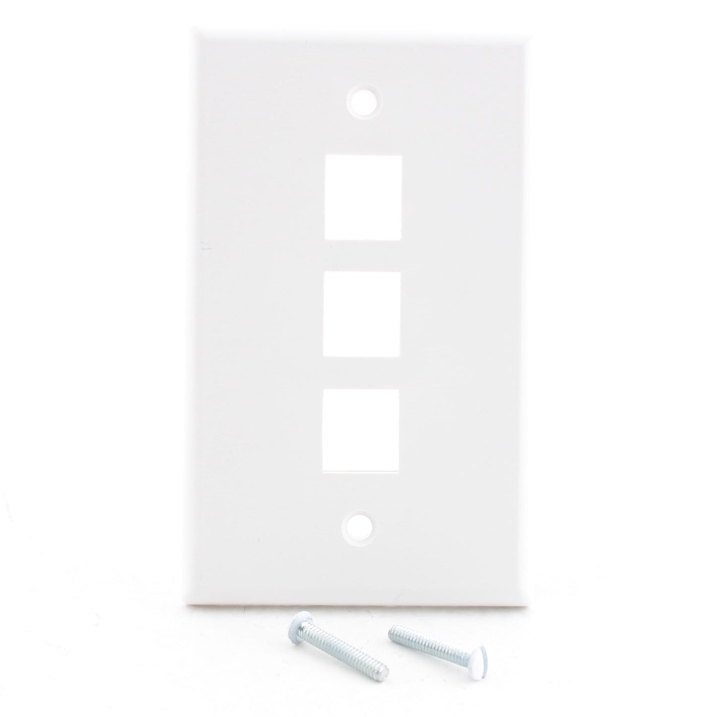 Leviton 40803-BW White 3-Port 1-Gang Quickport Wallplate Cover Plate Residential