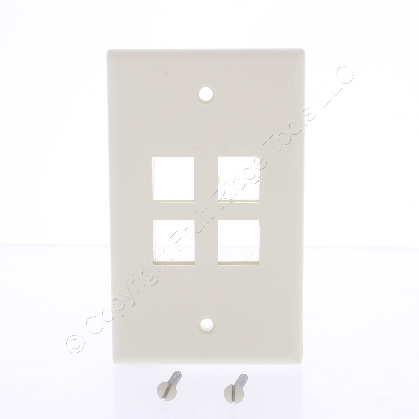 Leviton 40804-0BA Almond 1-Gang 4-Port Unbreakable Nylon Wallplate Covers