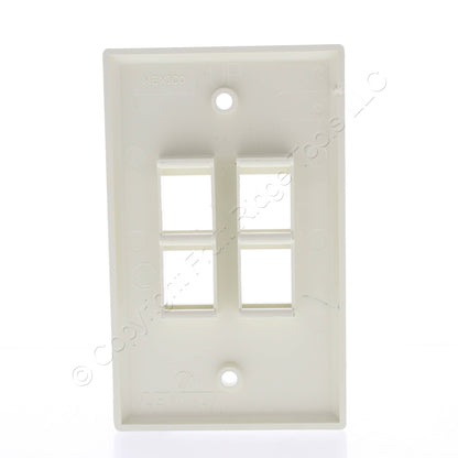Leviton 40804-0BA Almond 1-Gang 4-Port Unbreakable Nylon Wallplate Covers