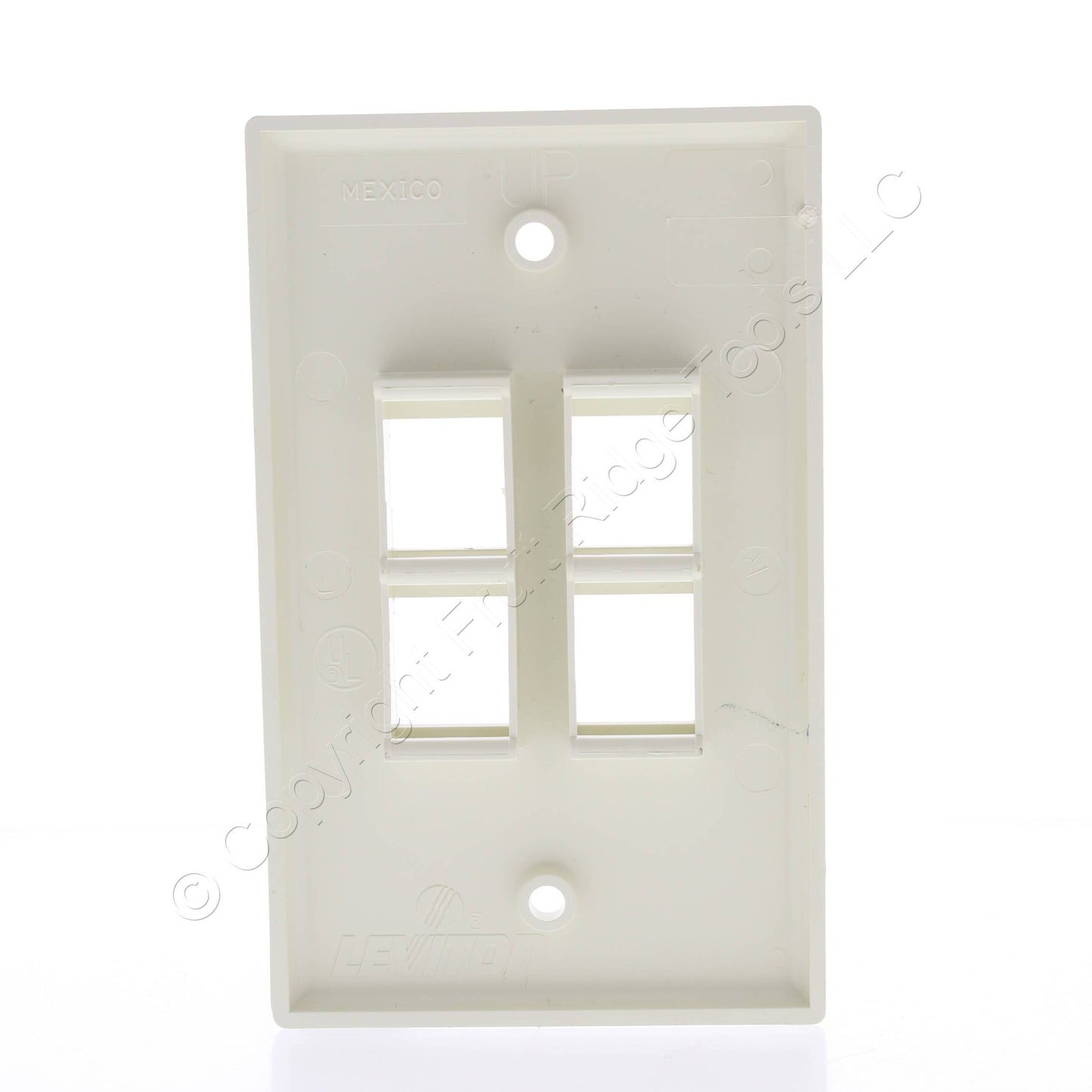 Leviton 40804-ACP Almond 1-Gang 4-Port Unbreakable Nylon Wallplate Covers