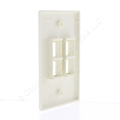 Leviton 40804-0BA Almond 1-Gang 4-Port Unbreakable Nylon Wallplate Covers