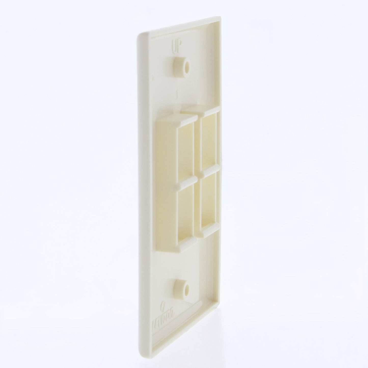 Leviton 40804-BA Ivory 1-Gang Flush Mount 4-Port Quickport Wallplate Covers