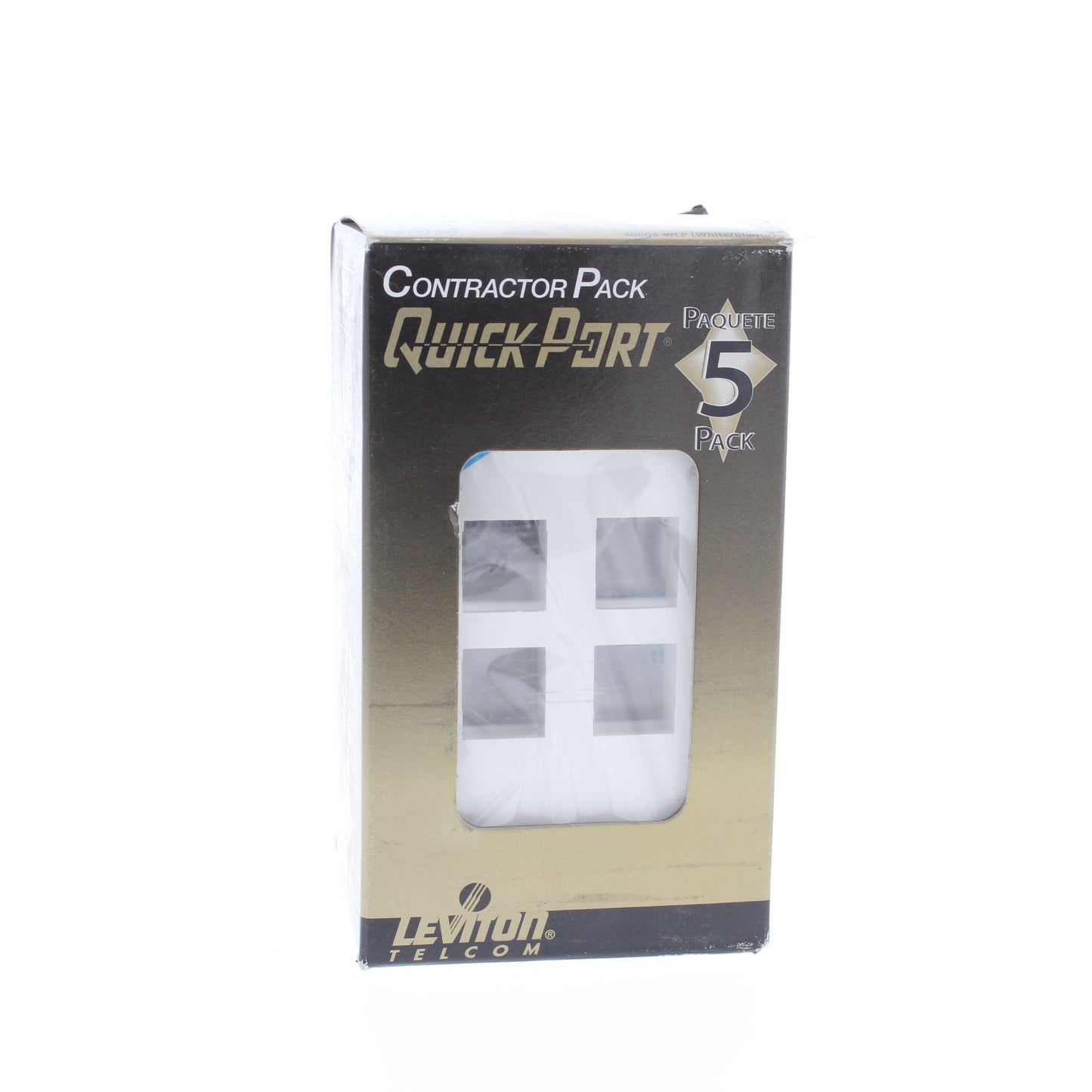 Leviton 40804-WCP White Quickport 4-Port Data Center Plastic Wallplate Covers