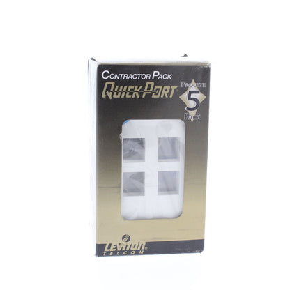 Leviton 40804-WCP White Quickport 4-Port Data Center Plastic Wallplate Covers