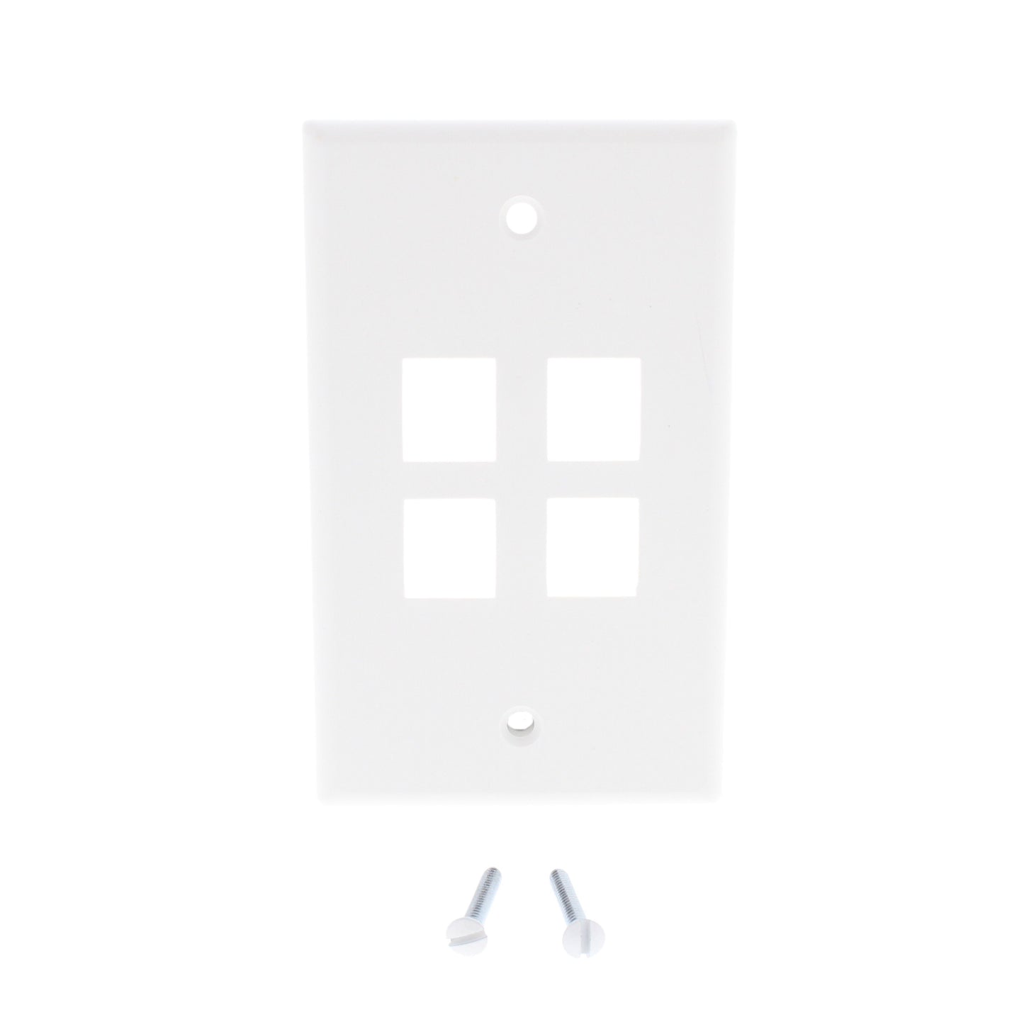 Leviton 40804-WCP White Quickport 4-Port Data Center Plastic Wallplate Covers