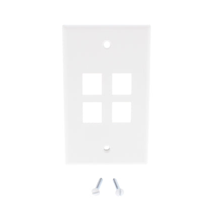 Leviton 40804-WCP White Quickport 4-Port Data Center Plastic Wallplate Covers