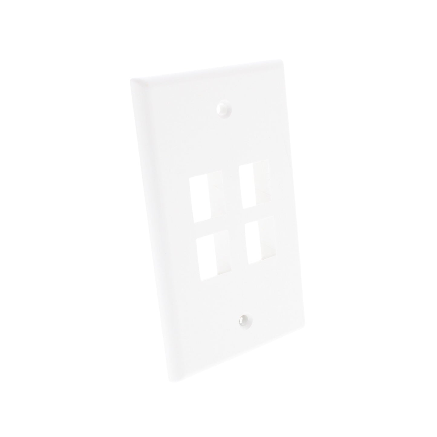Leviton 40804-WCP White Quickport 4-Port Data Center Plastic Wallplate Covers