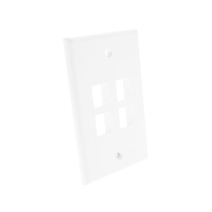 Leviton 40804-WCP White Quickport 4-Port Data Center Plastic Wallplate Covers