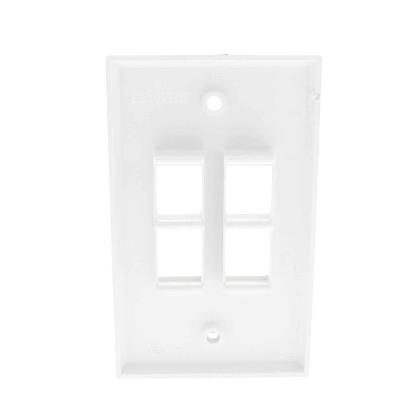 Leviton 40804-WCP White Quickport 4-Port Data Center Plastic Wallplate Covers
