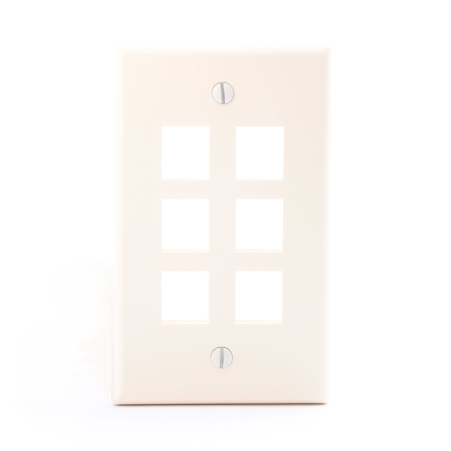 Leviton 40806-ACP Almond 1-Gang 6-Quickport Unbreakable Standard Wallplate Cover