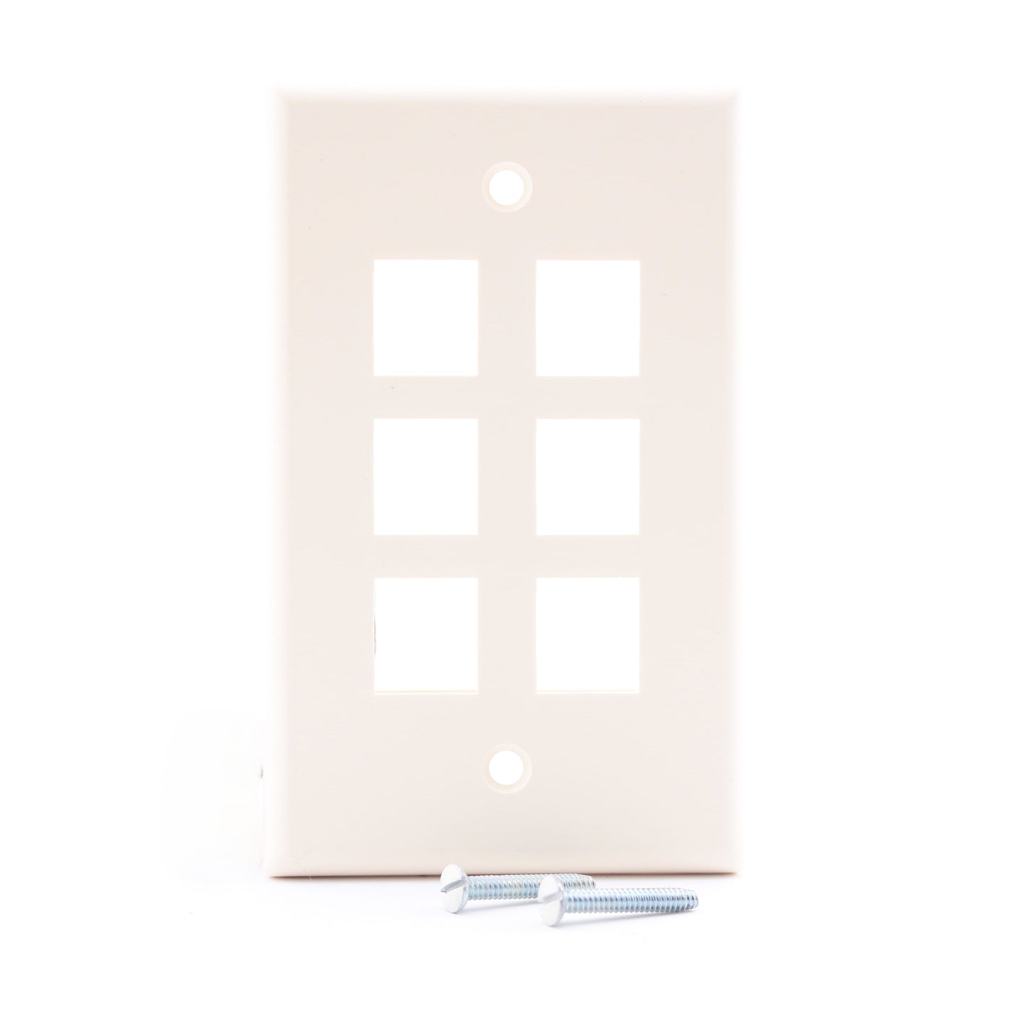 Leviton 40806-ACP Almond 1-Gang 6-Quickport Unbreakable Standard Wallplate Cover
