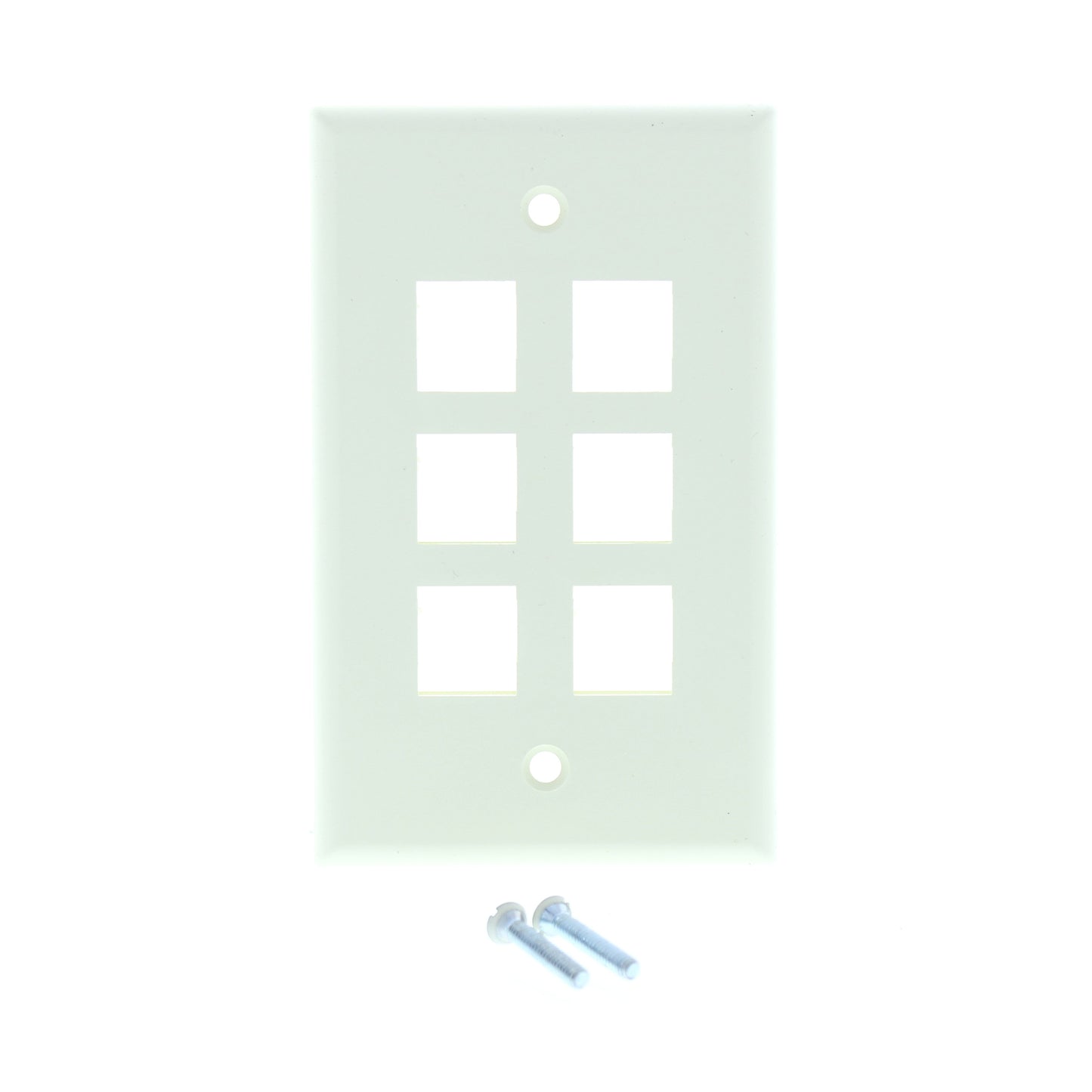 Leviton 40806-BA Almond 1-Gang Quickport Jack Flush Mount 6-Port Nylon Wallplate