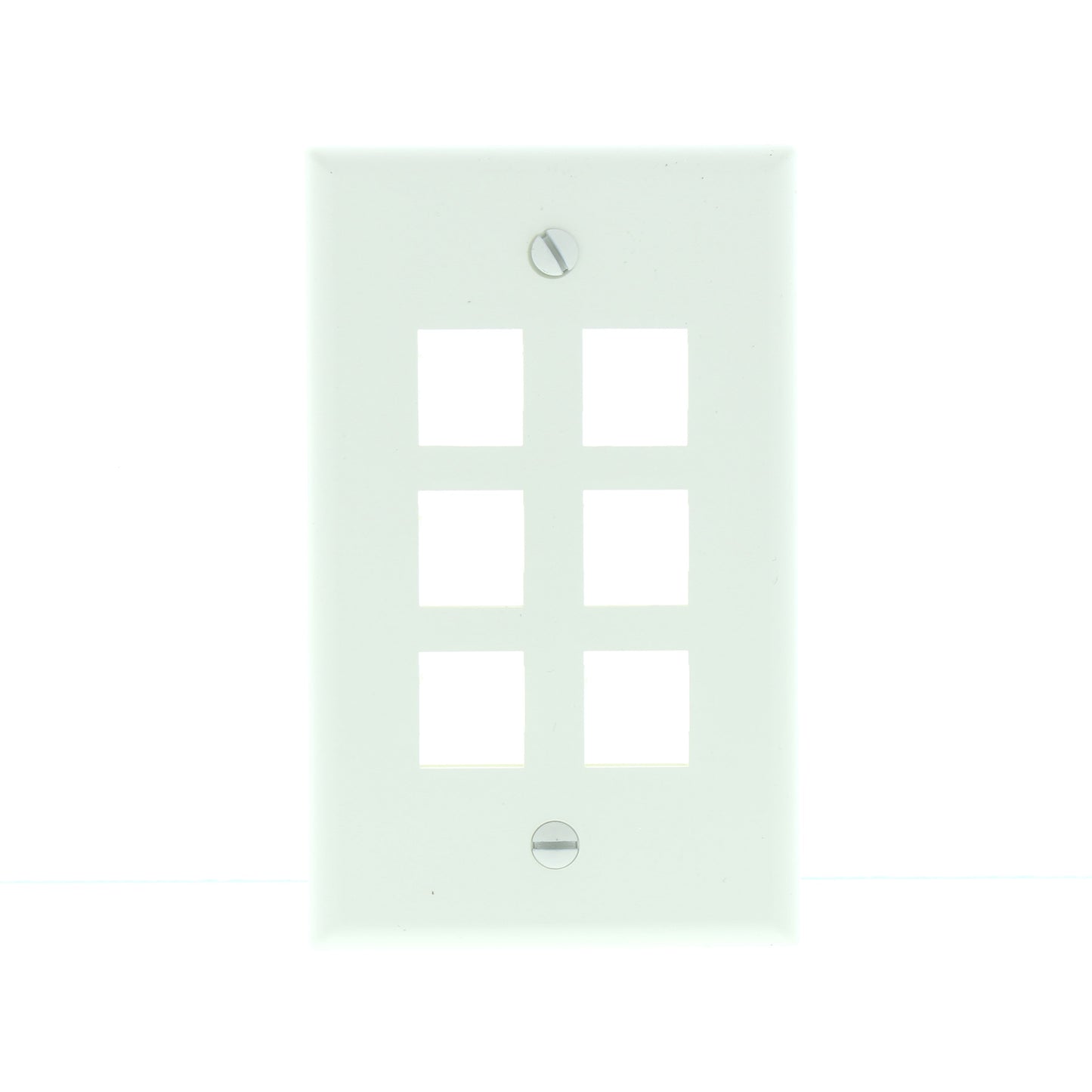 Leviton 40806-BA Almond 1-Gang Quickport Jack Flush Mount 6-Port Nylon Wallplate