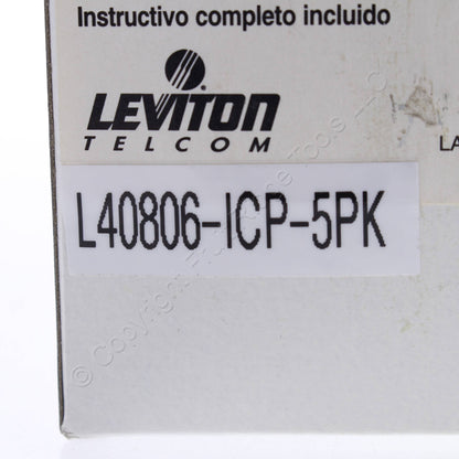 Leviton 40806-ICP Ivory Quickport 6-Port 1-Gang Wallplates 5-Pack