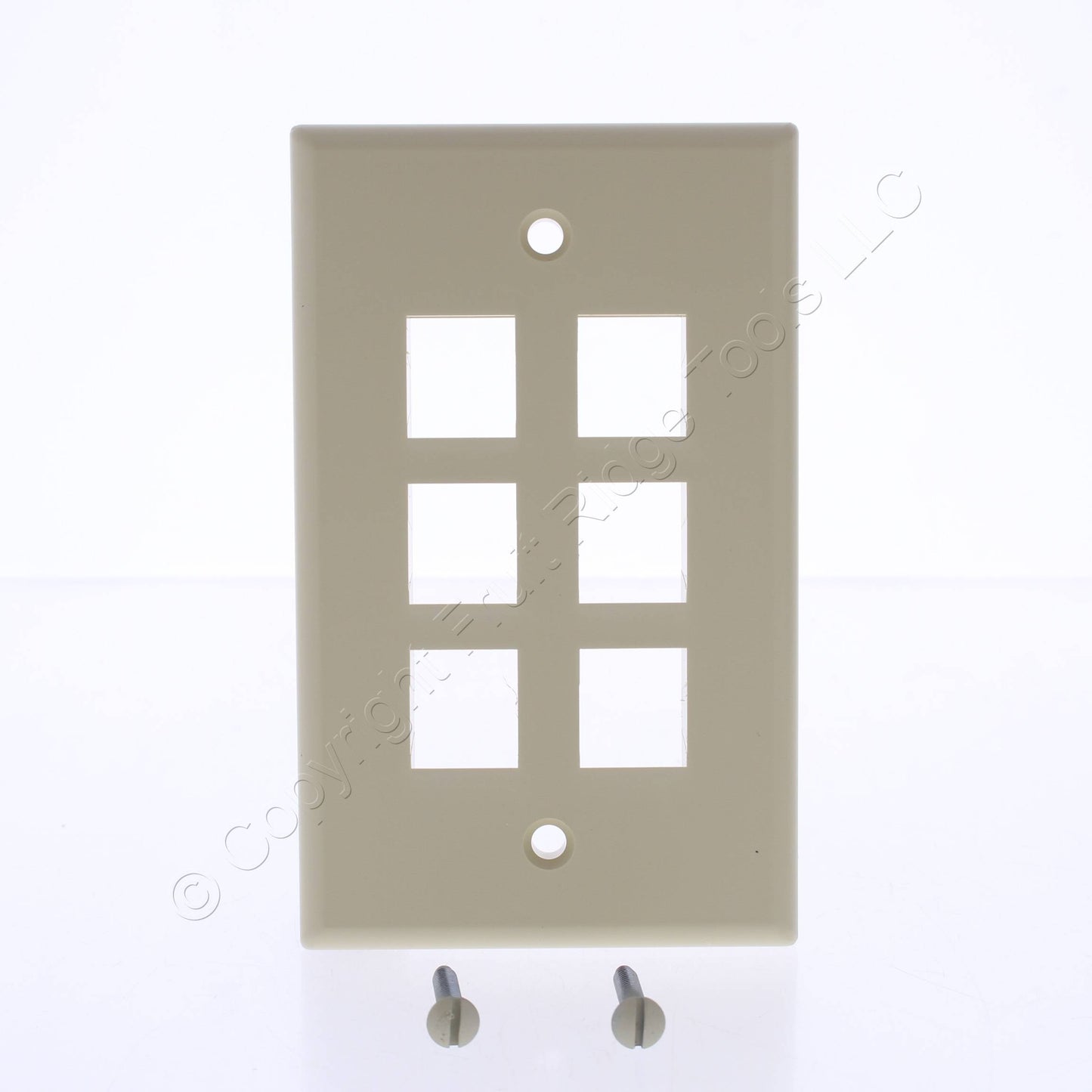 Leviton 40806-ICP Ivory Quickport 6-Port 1-Gang Wallplates 5-Pack