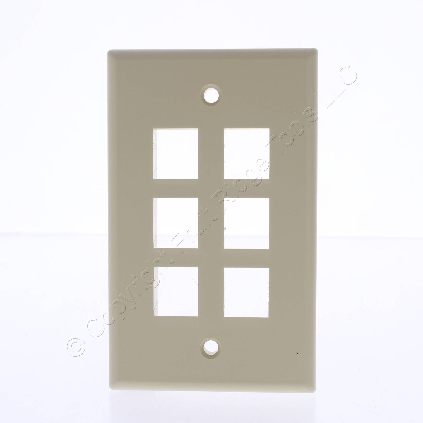 Leviton 40806-ICP Ivory Quickport 6-Port 1-Gang Wallplates 5-Pack