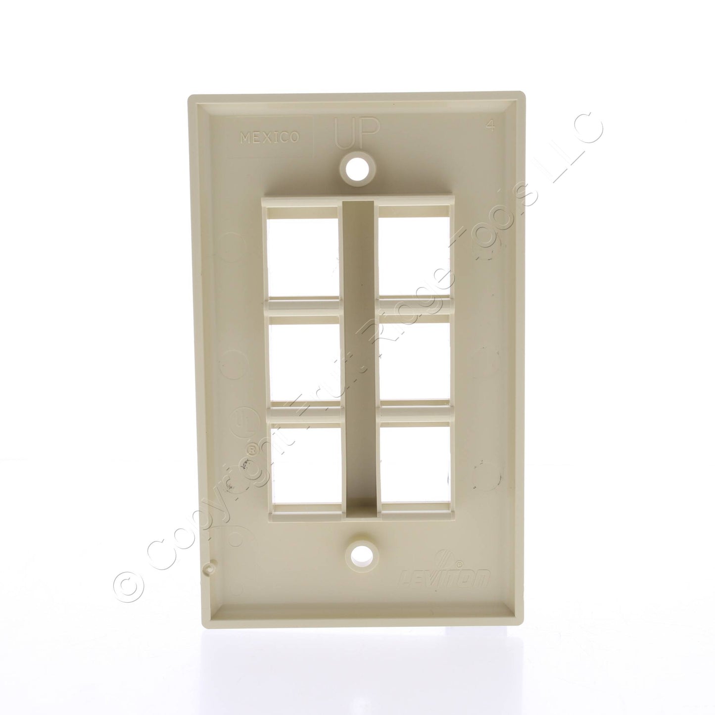 Leviton 40806-ICP Ivory Quickport 6-Port 1-Gang Wallplates 5-Pack