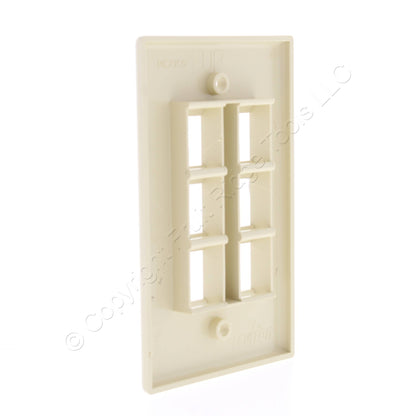 Leviton 40806-ICP Ivory Quickport 6-Port 1-Gang Wallplates 5-Pack