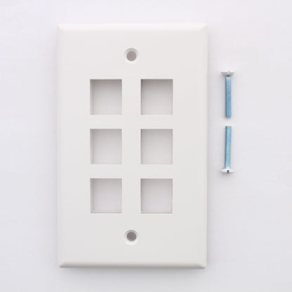 5 Leviton White Flush Mount Quickport 6-Port Wallplate Covers Housing 40806-W