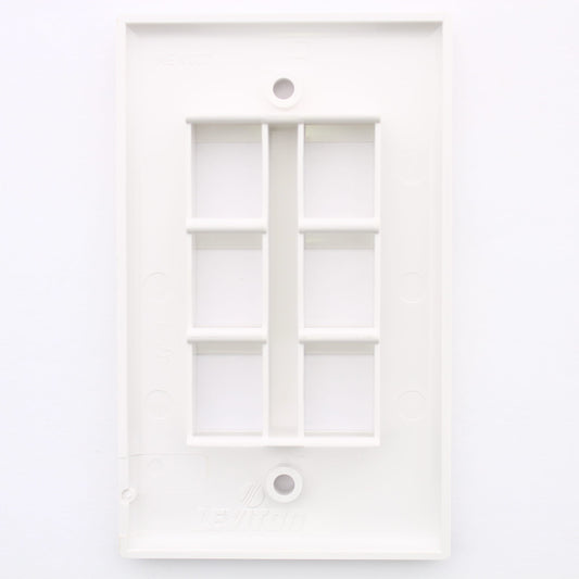 5 Leviton White Flush Mount Quickport 6-Port Wallplate Covers Housing 40806-W