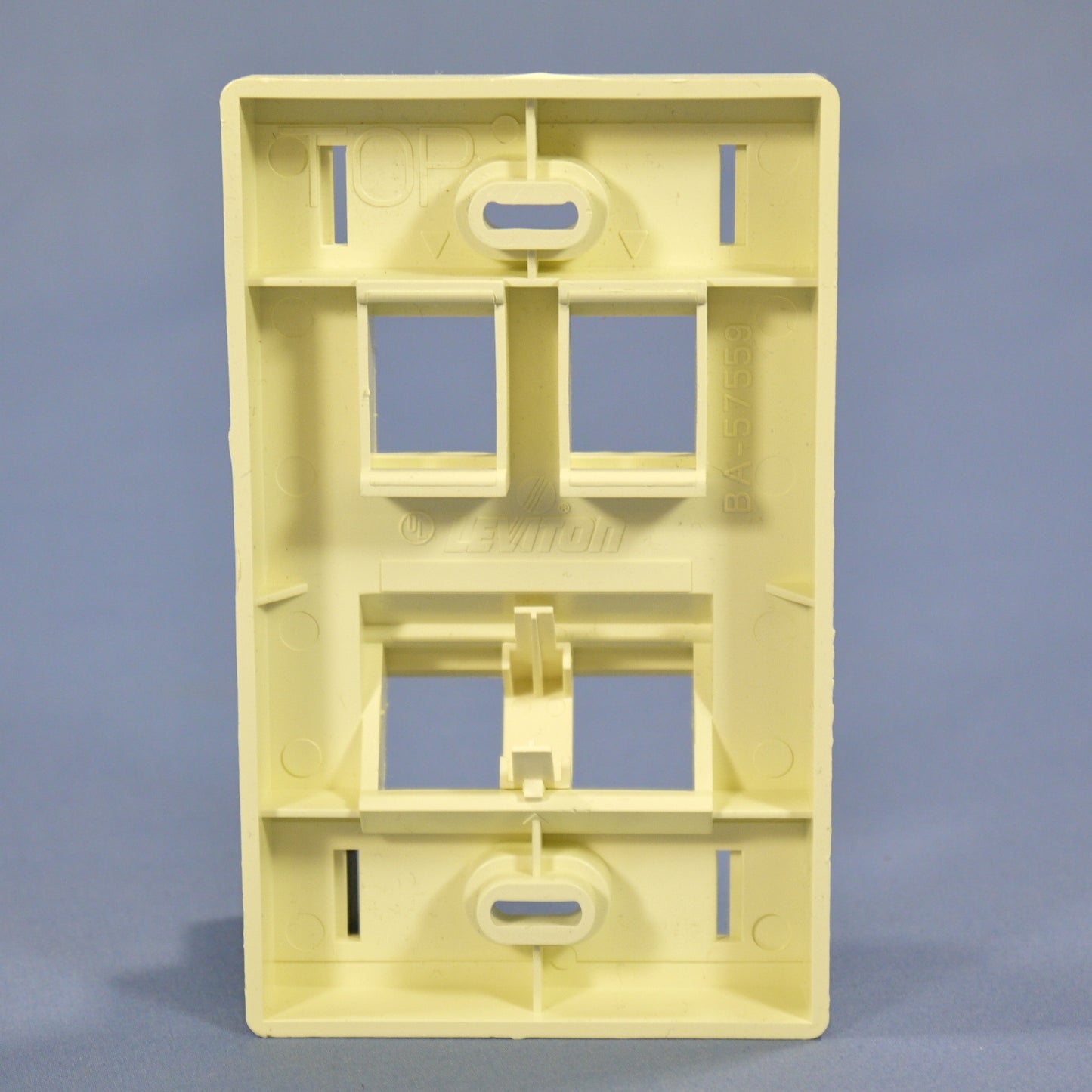 Leviton Almond Quickport Angled 1-Gang Labeled 4-Port Wallplate Cover 40807-AR