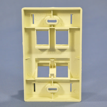 Leviton Almond Quickport Angled 1-Gang Labeled 4-Port Wallplate Cover 40807-AR