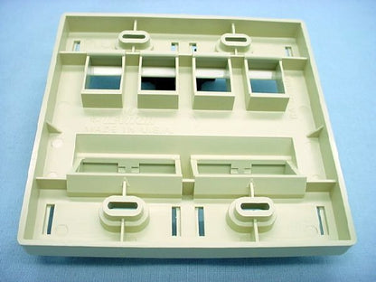 Leviton Ivory 2-Gang Flush Mount 8-Port Quickport Angled Wallplate 40807-B2I