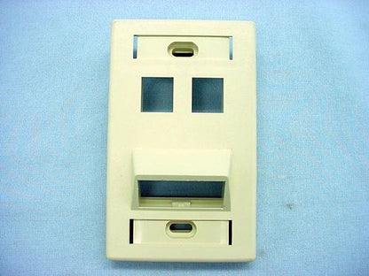 Leviton Ivory 1-Gang Quickport Angled 4-Port Wallplate w/ ID Windows 40807-BI