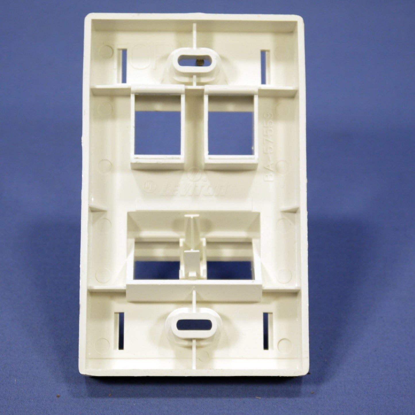 Leviton White Quickport Angled 4-Port Wallplate w/ ID Windows & Labels 40807-WR