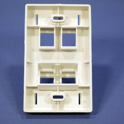 Leviton White Quickport Angled 4-Port Wallplate w/ ID Windows & Labels 40807-WR