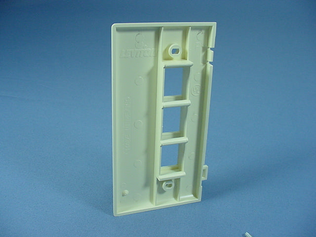 Leviton 40813-BA Almond Quickport 3-Port End Sectional Nylon Wallplate Cover
