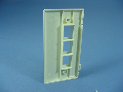 Leviton 40813-BA Almond Quickport 3-Port End Sectional Nylon Wallplate Cover