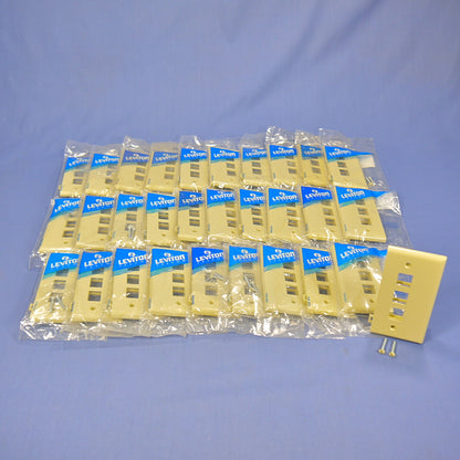 Leviton 40813-I Ivory 3-Port Quickport End Sectional Plastic Wallplates 30-pack