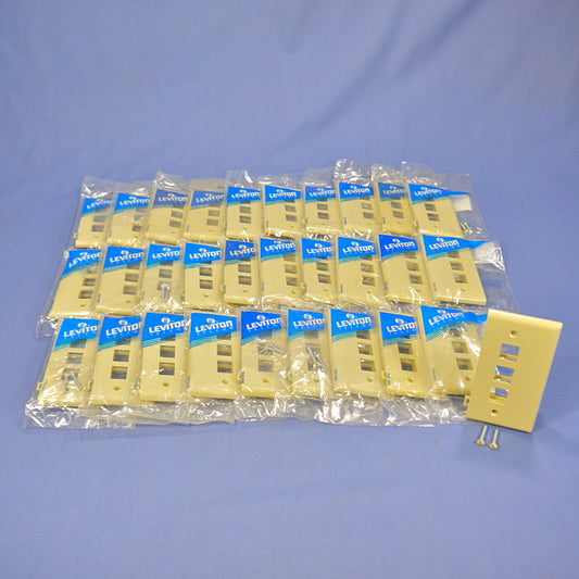 Leviton 40813-I Ivory 3-Port Quickport End Sectional Plastic Wallplates 30-pack