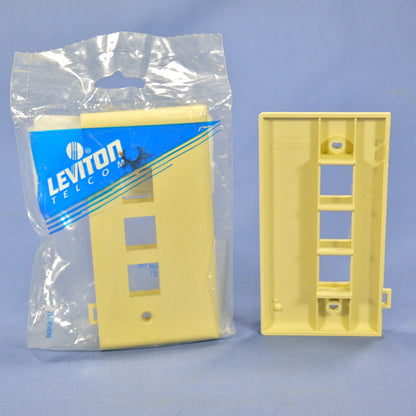 Leviton 40813-I Ivory 3-Port Quickport End Sectional Plastic Wallplates 30-pack