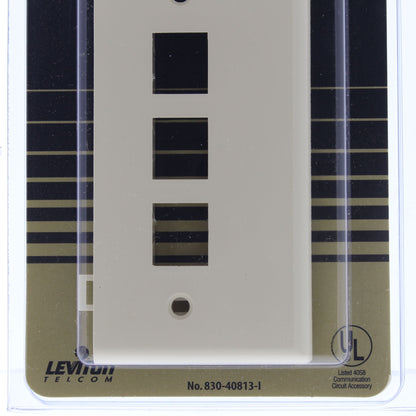 Leviton 40813-I Ivory Quickport 3-Port End Section Sectional Wallplate Cover