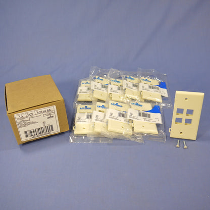 Leviton 40814-BA Almond Quickport 1-Gang 4-Port End Sectional Wallplates 10-Pack