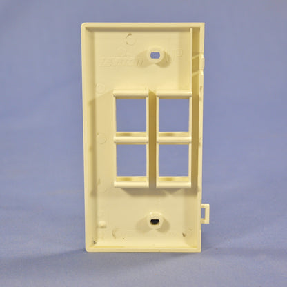 Leviton 40814-BA Almond Quickport 1-Gang 4-Port End Sectional Wallplates 10-Pack