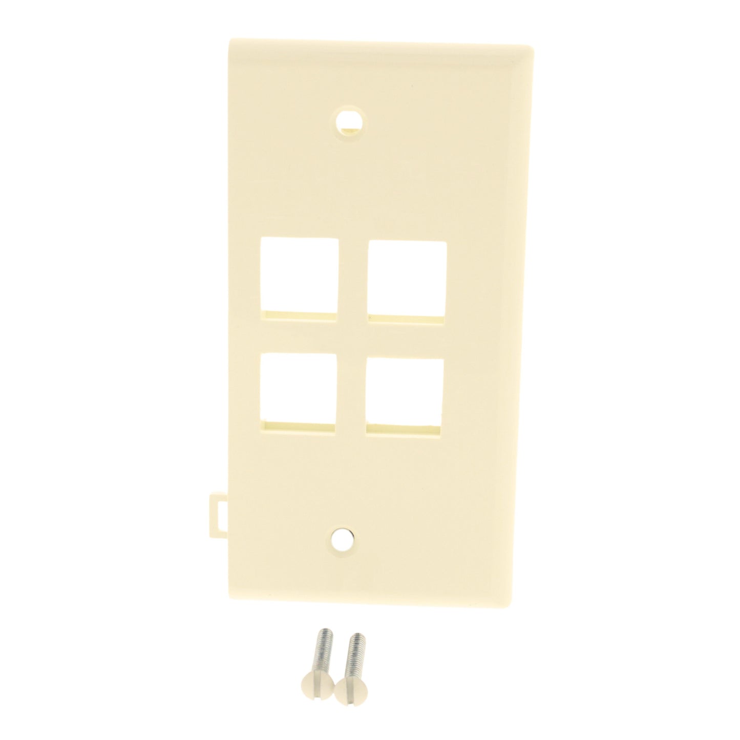 Leviton 40814-BA Almond 1-Gang Quickport 4-Port Sectional Nylon Wallplate Cover