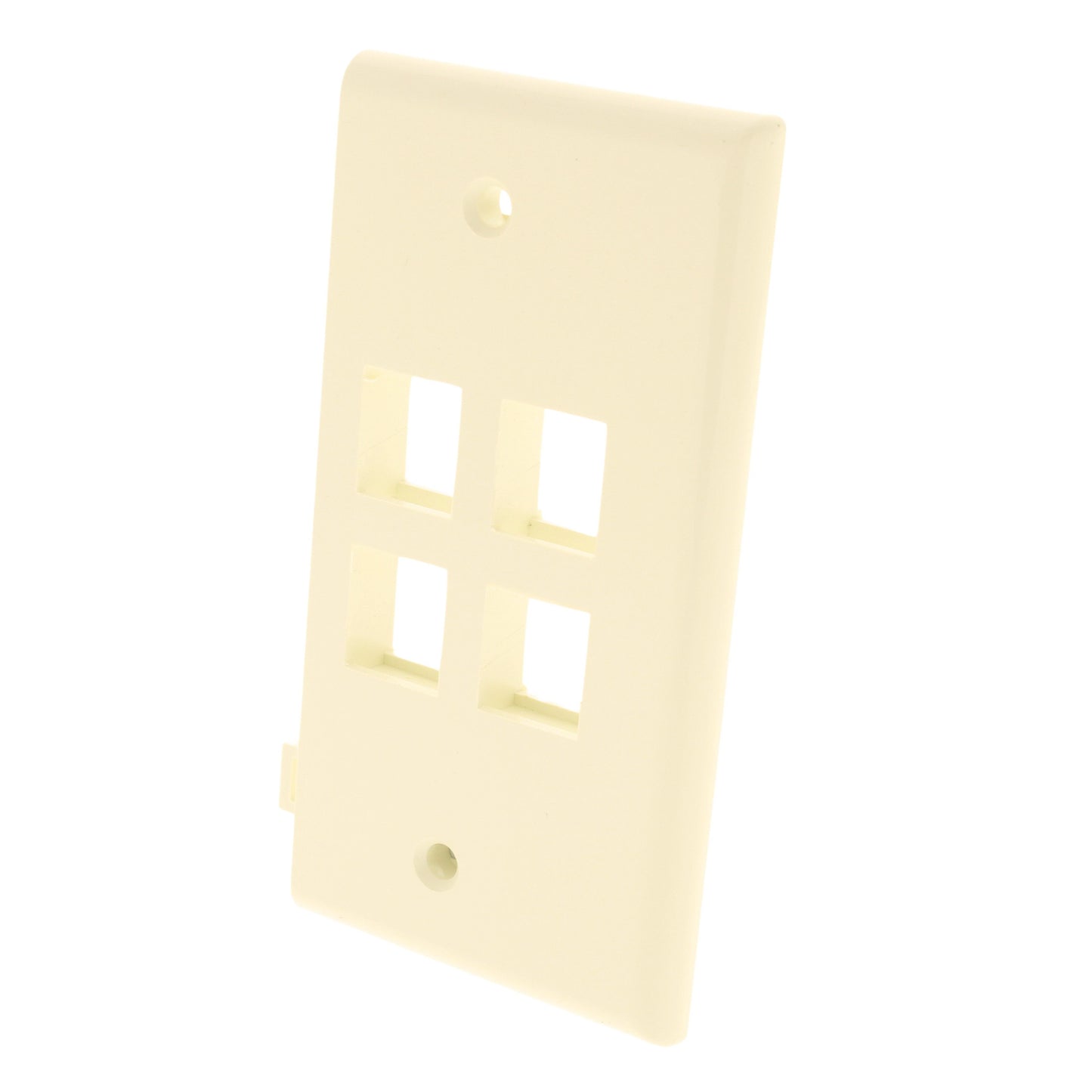 Leviton 40814-BA Almond 1-Gang Quickport 4-Port Sectional Nylon Wallplate Cover
