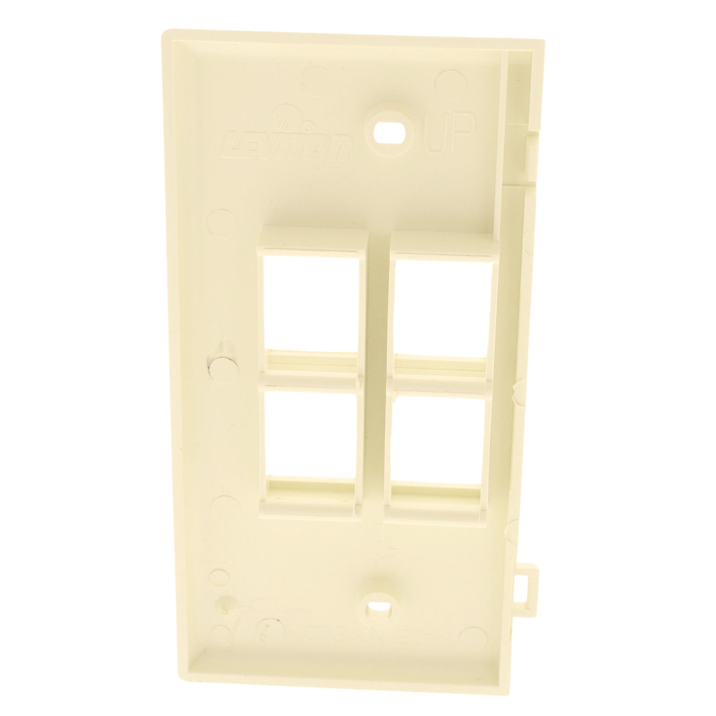 Leviton 40814-BA Almond 1-Gang Quickport 4-Port Sectional Nylon Wallplate Cover