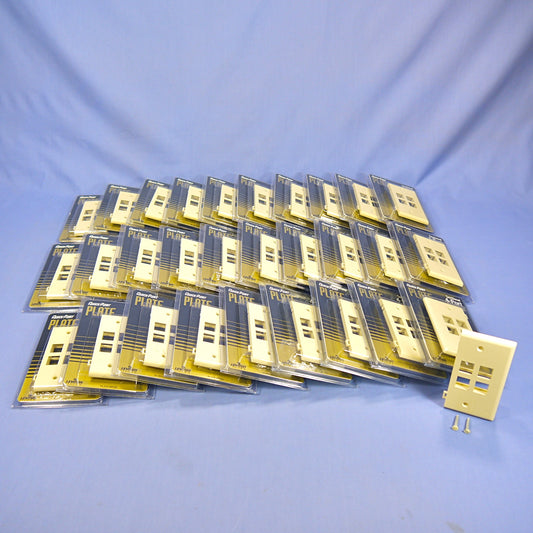 Leviton 40814-I Quickport Ivory 4-Port End Sectional Wallplate Covers 30-Pack