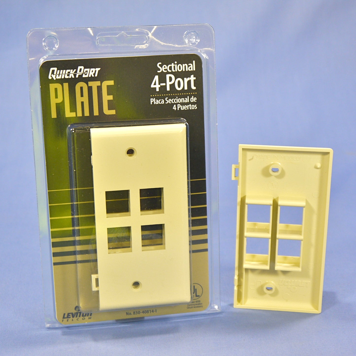 Leviton 40814-I Quickport Ivory 4-Port End Sectional Wallplate Covers 30-Pack